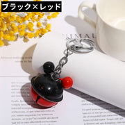 バッグチャーム キーホルダー キーリング キーチャーム レディース 女性 鈴型 カニカン付き おしゃれ かわいい 可愛い バッグ カバン 鞄 装飾 飾り カラバリ豊富 黒 青 ピンク 黄色