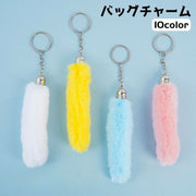 バッグチャーム キーホルダー キーリング レディース 女性 フェイクファー 尻尾 しっぽ ふわふわ バッグアクセサリー アクセサリー雑貨 かわいい