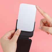コンパクトミラー 手鏡 ハンドミラー 折りたたみ式 開閉式 スクエア型 置き型 コンパクト ミニ 持ち運び シンプル 化粧直し 身だしなみ 女の子 レディース プチギフト 贈り物 プレゼント