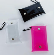 アクセサリーポーチ ミニポーチ カラビナ付き キーホルダー 小物入れ クリア 透明 ポーチ 収納ケース リップポーチ 小物収納 ケース クリアケース おしゃれ かわいい レディース 女性 女子 大人女子 持ち運び ポータブル