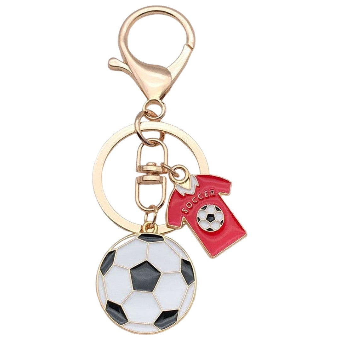 キーホルダー キーリング ナスカン付き バッグチャーム サッカー ボール スポーツ 雑貨 飾り 部活 クラブ 記念品 贈り物 プレゼント ギフト