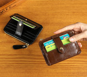 カードケース カード入れ 小銭入れ お札入れ 財布 ミニウォレット メンズ レディース レザー調 フェイクレザー ファスナー IDカード クレジットカード おしゃれ 男性 女性 黒