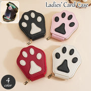 カードケース カード入れ カードホルダー レザー調 肉球 犬 イヌ いぬ 猫 ネコ ねこ アニマル じゃばら ファスナー おしゃれ かわいい レディース カジュアル デイリー 普段使い 収納 整理