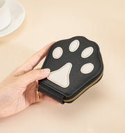 カードケース カード入れ カードホルダー レザー調 肉球 犬 イヌ いぬ 猫 ネコ ねこ アニマル じゃばら ファスナー おしゃれ かわいい レディース カジュアル デイリー 普段使い 収納 整理