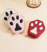 カードケース カード入れ カードホルダー レザー調 肉球 犬 イヌ いぬ 猫 ネコ ねこ アニマル じゃばら ファスナー おしゃれ かわいい レディース カジュアル デイリー 普段使い 収納 整理