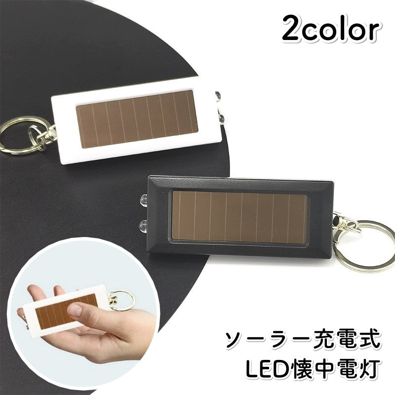 懐中電灯 ソーラー充電式 LED リチウム ミニライト キーホルダー コンパクト 小型 持ち運び 軽量 防災グッズ 屋外 室内 照明器具 シンプル 便利グッズ