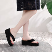 ビーチサンダル レディース サンダル 厚底 6.5cm ブラック 黒 シンプル 無地 厚底サンダル きれいめ かわいい おしゃれ 女性 大人女子 婦人 靴 くつ