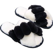スリッパ ルームシューズ サンダル レディース 女性 オープントゥ フラット クロス ボア 室内 ふわふわ もこもこ あったか 暖かい 防寒 保温 冷え対策 寒さ対策 屋内 部屋履き 前あき シンプル おしゃれ かわいい カジュアル デイリー 普段使い 婦人