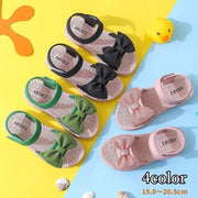 サンダル ストラップサンダル キッズ 子供 女の子 シューズ 靴 オープントゥ マジック テープ リボン フラットサンダル ぺたんこ かわいい おしゃれ カジュアル