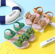 サンダル ストラップサンダル キッズ 子供 女の子 シューズ 靴 オープントゥ マジック テープ リボン フラットサンダル ぺたんこ かわいい おしゃれ カジュアル