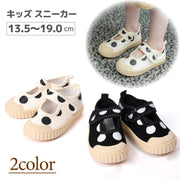 ストラップシューズ 靴 子供用 キッズ ベビー 女の子 水玉柄 ドット柄 マジック テープ フラット おしゃれ かわいい カジュアル 普段使い お出かけ ガールズ 女児 通園 通学