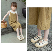 ストラップシューズ 靴 子供用 キッズ ベビー 女の子 水玉柄 ドット柄 マジック テープ フラット おしゃれ かわいい カジュアル 普段使い お出かけ ガールズ 女児 通園 通学