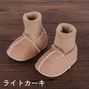 ファーストシューズ ソックスシューズ ベビー 赤ちゃん 男の子 女の子 靴 くつ レザー調 フェイクレザー ニット 暖かい 防寒 あったか ルームソックス 屋内 かわいい