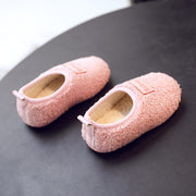 スリッポン ボア フラットシューズ ぺたんこ 子供用 キッズ ベビー 男の子 女の子 男女兼用 靴 くつ おしゃれ カジュアル かわいい 履きやすい ブラック ピンク