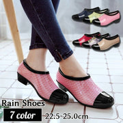 レインシューズ 防水シューズ ショート丈 ヒール高3cm レディース 女性用 婦人用 雨の日に履ける 雨が染みない カジュアル 柄 プリント 無地 花柄 フラワー おしゃれ かわいい 雨対策 通勤 通学 デイリー お出かけ 歩きやすい