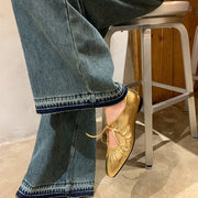パンプス アーモンドトゥ レディース フラット ぺたんこ靴 ローヒール レースアップ バレエシューズ 痛くない 歩きやすい 柔らかい