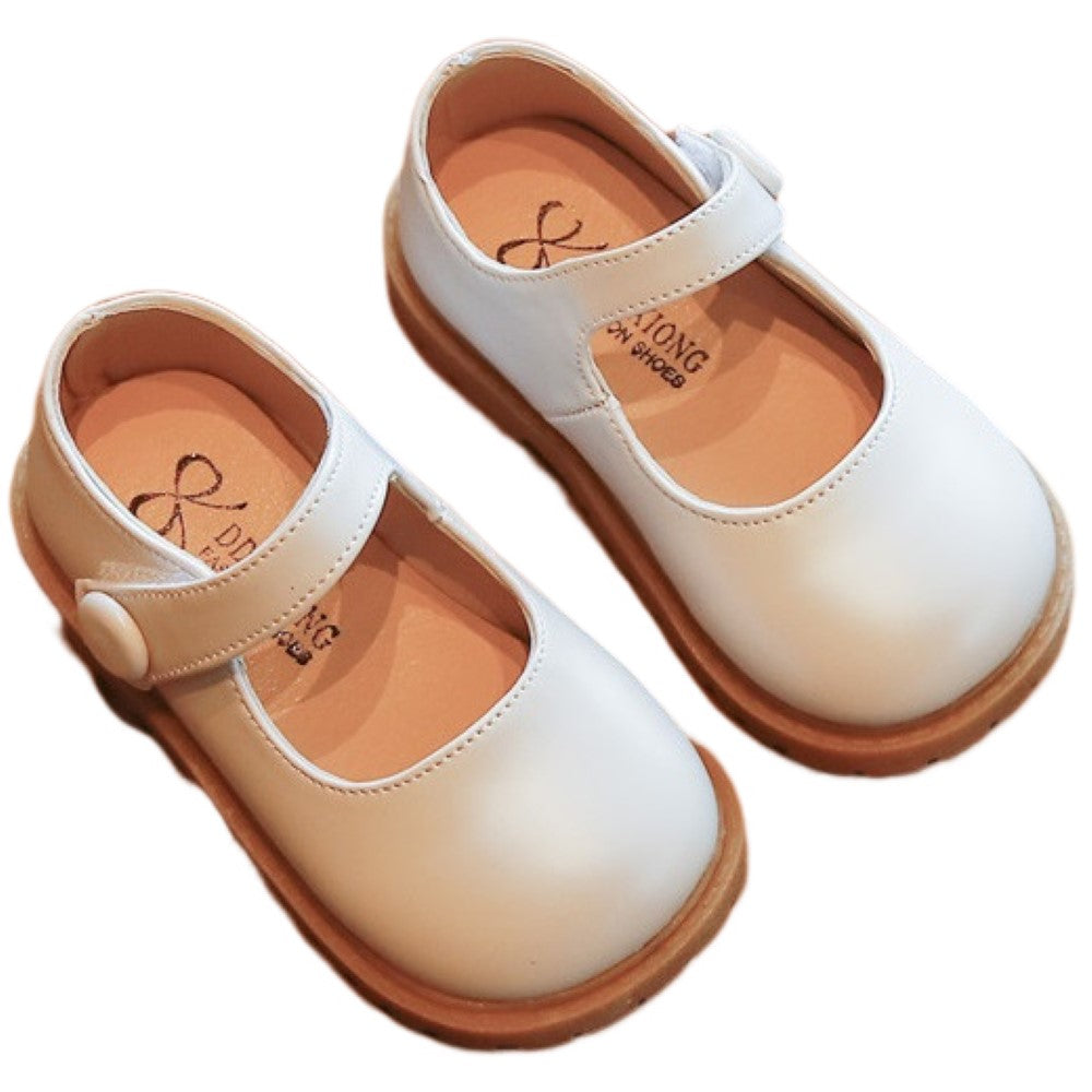 フォーマルシューズ 子ども用 キッズ 女の子 ベビー 靴 くつ シューズ フェイクレザー フラット ぺたんこ ストラップ ゴム底 パンプス フォーマル ラウンドトゥ スナップボタン シンプル 無地 ストラップシューズ おしゃれ 上品 発表会 卒園式 入学式 パーティ お出かけ きれいめ 茶 白 黒