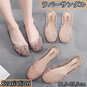 ラバーサンダル レディース ラバーシューズ メッシュ ぺたんこ レインシューズ サンダル パンプス フラットシューズ 軽い 歩きやすい 防水 梅雨 雨対策