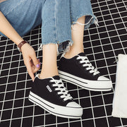 厚底スニーカー ハイソールス ローカット レディース 女性用 靴 定番 キャンバス 着脱簡単 歩きやすい 履きやすい おしゃれ カジュアル シンプル 普段使い お出かけ 通勤 通学 スポーツ ウォーキング 女の子 婦人用 黒 赤 白 ネイビー
