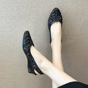 パンプス ポインテッドトゥ レディース 女性 婦人 靴 くつ かかと付き 前詰まり ミュールパンプス ウェッジソール サンダル ローヒール 脱げにくい バラ フラワー おしゃれ かわいい 上品 きれいめ カジュアル お出かけ 通勤 黒 ピンク ベージュ 緑