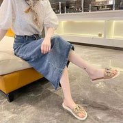 サンダル 靴 レディース 女性 婦人 ぺたんこ スリッパ チェーン カジュアル おしゃれ かわいい 散歩 お出かけ