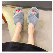 スリッパ レディース 女性用 ルームシューズ 前開き オープントゥ フェイクファー ふわふわ もこもこ 暖かい 室内履き 部屋履き かわいい おしゃれ あったかい 防寒