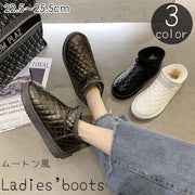 ブーツ ムートン風 レディース 女性 靴 ショート キルティング フェイクレザー ボア もこもこ ふわふわ 暖かい あったか 防寒 冬 かわいい おしゃれ