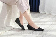 パンプス ローヒール ポインテッドトゥ レディース 女性 靴 大人 前詰まり 無地 シンプル カジュアル おしゃれ 通勤 会社 OL 上品 かわいい 大人可愛い 婦人