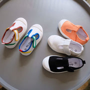 スニーカー キッズ ベビー ジュニア 子供用 男の子 女の子 靴 シューズ マジック テープ 無地 キャンバス地 メッシュ Tストラップ 通気性 おしゃれ 通園 通学 ボーイズ ガールズ