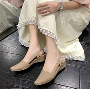 サンダル ミュール ストラップ付 レディース 女性 きれいめ キルト柄 かわいい おしゃれ ウェッジヒール 歩きやすい 安定感 お出かけ 普段使い デート