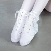 ダンスシューズ 左右セット ジャズシューズ レディース 女性 子供 キッズ ハイカット ショート チアリーディング 編上げ レーズアップ ロング アウトソール 滑り止め