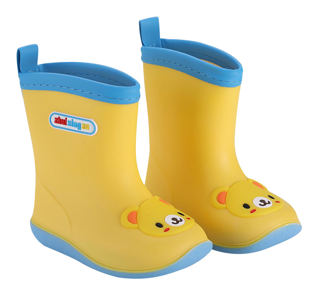 長靴 レインブーツ 雨靴 子供用 キッズ ベビー イエロー×クマ バリエーション画像