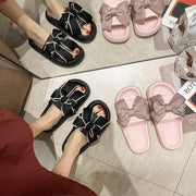 厚底サンダル スリッパ レディース 女性 靴 フラット おしゃれ かわいい リボン カジュアル リラックス 婦人用