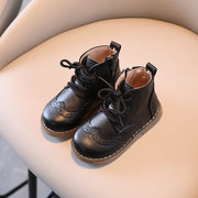 ショートブーツ 編み上げブーツ キッズ 子供用 男の子 女の子 靴 くつ ブーツ 紐靴 子供靴 サイドファスナー ジッパー ショート丈 単色 シンプル カジュアル おしゃれ 秋冬 カントリーブーツ シューズ ブラウン ブラック