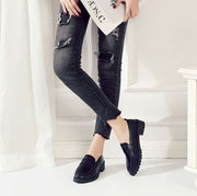 ローファー フォーマルシューズ 靴 レディース 女性 無地 定番 スタンダード シンプル 通学 学生 高校生 婦人靴 ソール4cm おしゃれ ブラック レザー調
