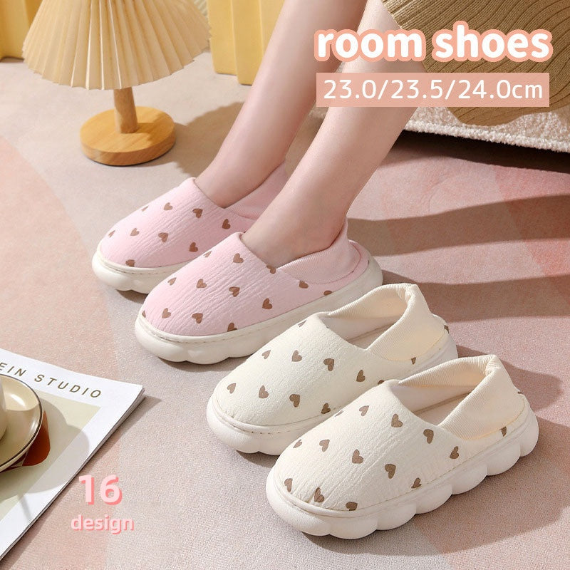 ルームシューズ スリッパ レディース マタニティ 妊婦 室内履き 前詰まり 滑り止め付き 防滑 無地 花柄 ハート かわいい おしゃれ