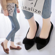 パンプス フラットシューズ 靴 シューズ レディース 女性用 フェイクファー ふわふわ ローヒール ペタンコ スエード調 くつ クツ シンプル おしゃれ かわいい 婦人用