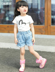 長靴 レインブーツ キッズ ベビー 子供用 女の子 レイングッズ 雨具 リボン うさぎ チェリー フェイクファー かわいい おしゃれ ファンシー 梅雨 雪 水遊び 通学 通園 保育園 幼稚園 ピンク