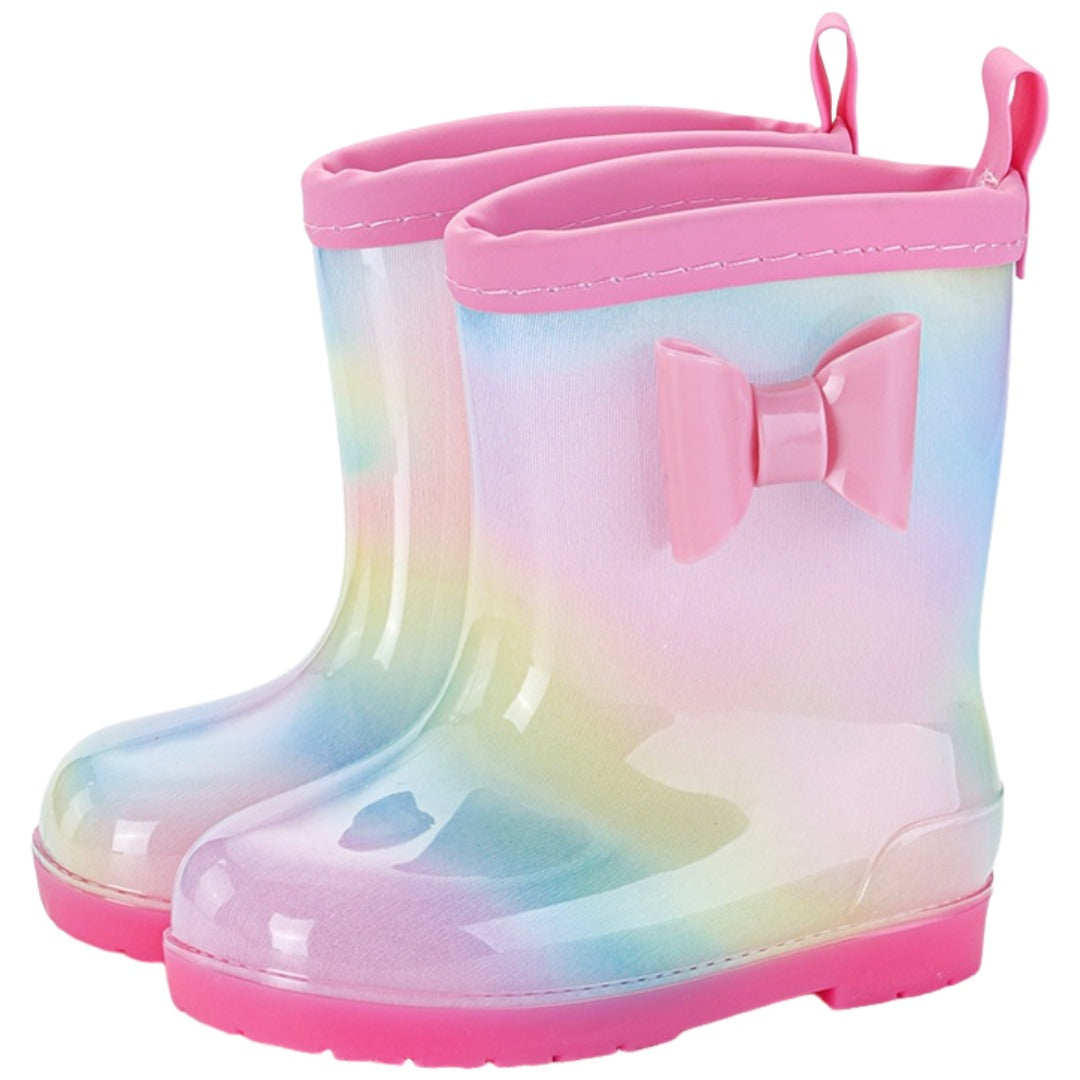 長靴 レインブーツ レインシューズ 雨靴 キッズ ベビー 子供用 女の子 雨具 防水 滑り止め 軽量 かわいい リボン