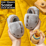 ルームシューズ スリッパ 子供 キッズ もこもこ ふわふわ 裏ボア 裏起毛 防寒 暖かい 滑り止め 軽量 厚底 フラット 恐竜