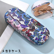 眼鏡ケース メガネケース サングラスケース 老眼鏡入れ メガネ入れ 眼鏡小物 男女兼用 レディース メンズ めがねケース 眼鏡収納 傷防止 汚れ防止 持ち運び 持ち歩き 保管 ハードタイプ 蝶々 バタフライ おしゃれ かわいい 華やか 青 紫 白 黒