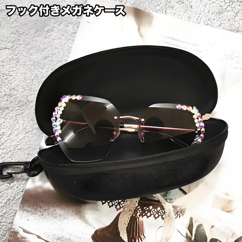 メガネケース サングラスケース 眼鏡ケース フック付き 収納 持ち運び 立体 携帯 便利 眼鏡 めがね メガネ サングラス 老眼鏡 シンプル おしゃれ お洒落 格好いい かっこいい クール カジュアル 雑貨 小物