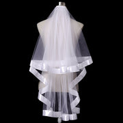 ウエディングベール 80cm ベール ウエディング リボン ホワイト ブラック 結婚式 ブライダル コーム付き ボリューム 華やか きれい おしゃれ 花嫁 新婦