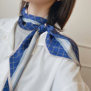 スカーフ 長方形 大判 ロング レディース 女性用 ストール 薄手 サテン調 チェック柄 格子柄 冷房対策 紫外線対策 ワンポイント おしゃれ 上品 大人可愛い おでかけ 通勤 ファッション小物 婦人用 プレゼント バッグスカーフ