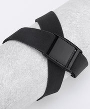 ベルト レディース 女性用 幅広 プラスチックバックル ワンタッチ 穴なし無段階調整 ボーダー ライン シンプル無地 カジュアル