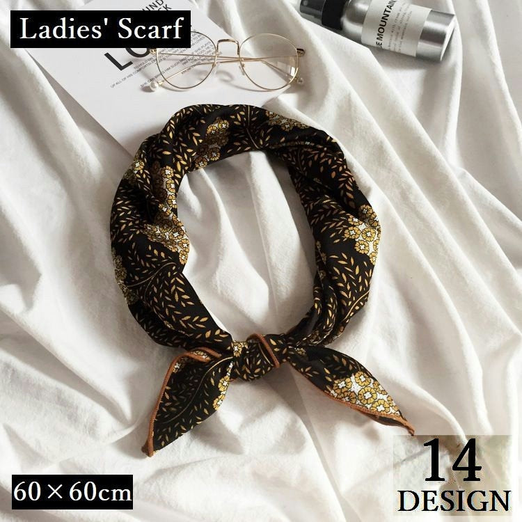 スカーフ レディース 60×60cm 正方形 四角 スクエア バッグスカーフ バンダナ 上品 きれいめ プレゼント 母の日ギフト