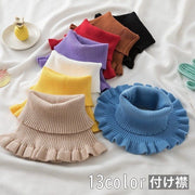 付け襟 つけ襟 タートルネック ニット リブ レディース 女性 重ね着風 レイヤード風 着ぶくれしない 無地 単色 シンプル 防寒 暖かい お洒落 おしゃれ 大人女子 婦人 ファッション小物