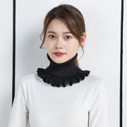 付け襟 つけ襟 タートルネック ニット リブ レディース 女性 重ね着風 レイヤード風 着ぶくれしない 無地 単色 シンプル 防寒 暖かい お洒落 おしゃれ 大人女子 婦人 ファッション小物
