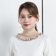 付け襟 つけ襟 タートルネック ニット リブ レディース 女性 重ね着風 レイヤード風 着ぶくれしない 無地 単色 シンプル 防寒 暖かい お洒落 おしゃれ 大人女子 婦人 ファッション小物