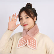 マフラー レディース 女性 ネックウォーマー フェイクファー ニット もこもこ リボン 防寒 暖かい あったか 冬 おしゃれ かわいい